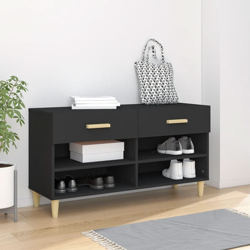 Pantofar, negru, 102x35x55 cm, lemn compozit - WALTI WALTI