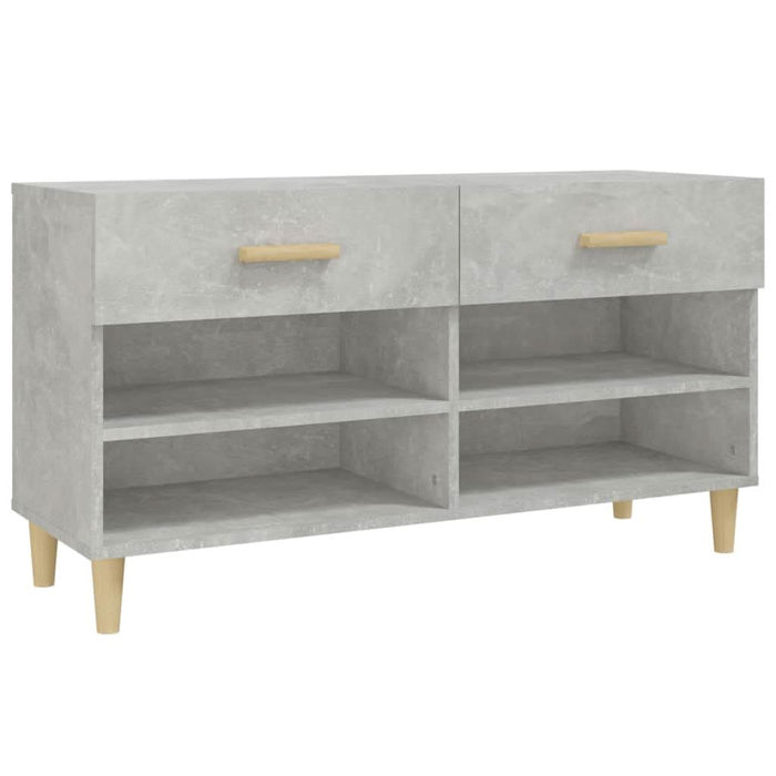 Banchetă pantofar, gri beton, 102x35x55 cm, lemn prelucrat - WALTI WALTI