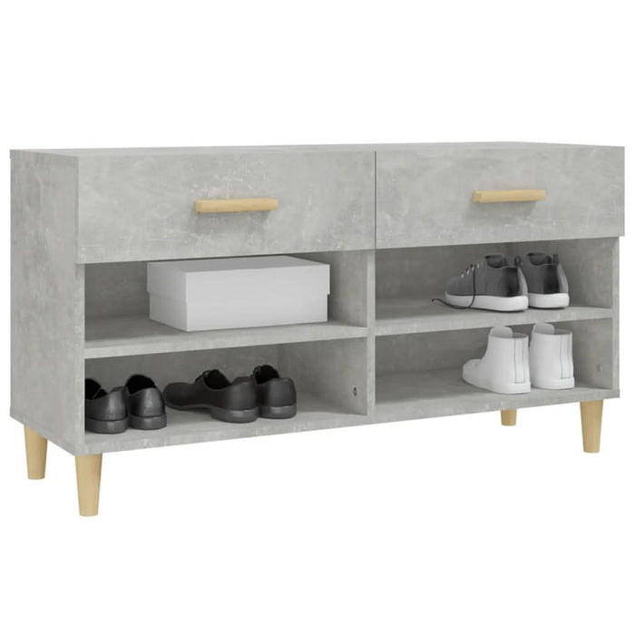 Banchetă pantofar, gri beton, 102x35x55 cm, lemn prelucrat - WALTI WALTI