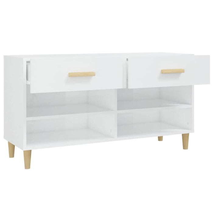 Pantofar, alb extralucios, 102x35x55 cm, lemn compozit - WALTI WALTI