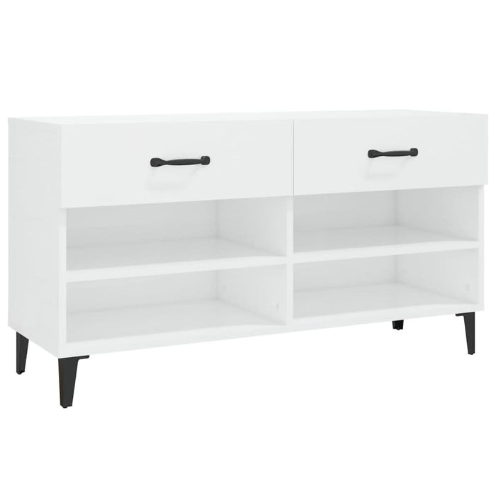 Pantofar, alb extralucios, 102x35x55 cm, lemn compozit - WALTI WALTI