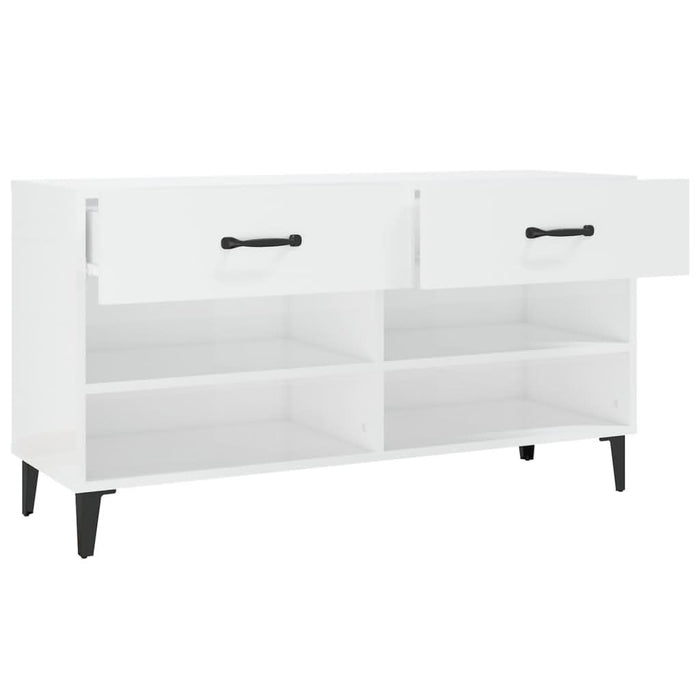 Pantofar, alb extralucios, 102x35x55 cm, lemn compozit - WALTI WALTI
