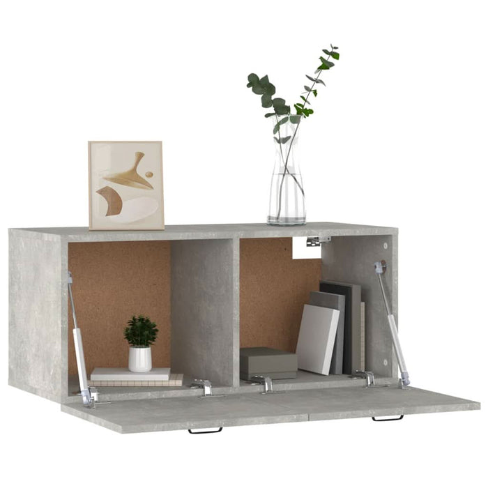 Dulap de perete, gri beton, 80x35x36,5 cm, lemn prelucrat - WALTI WALTI