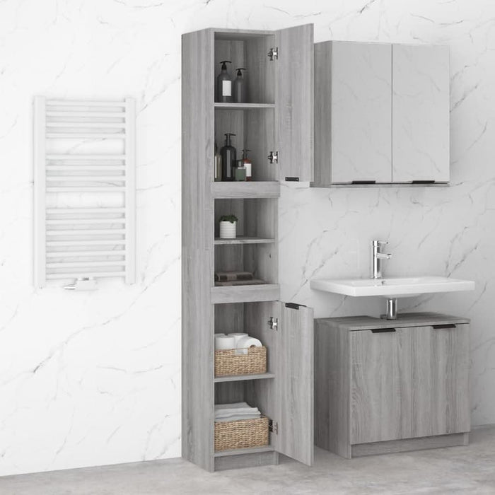 Dulap de baie, sonoma gri, 32x34x188,5 cm, lemn prelucrat - WALTI WALTI