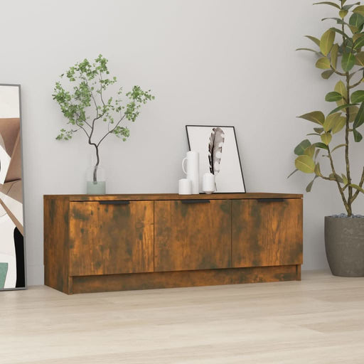 Comodă TV, stejar fumuriu, 102x35x36,5 cm, lemn prelucrat - WALTI WALTI