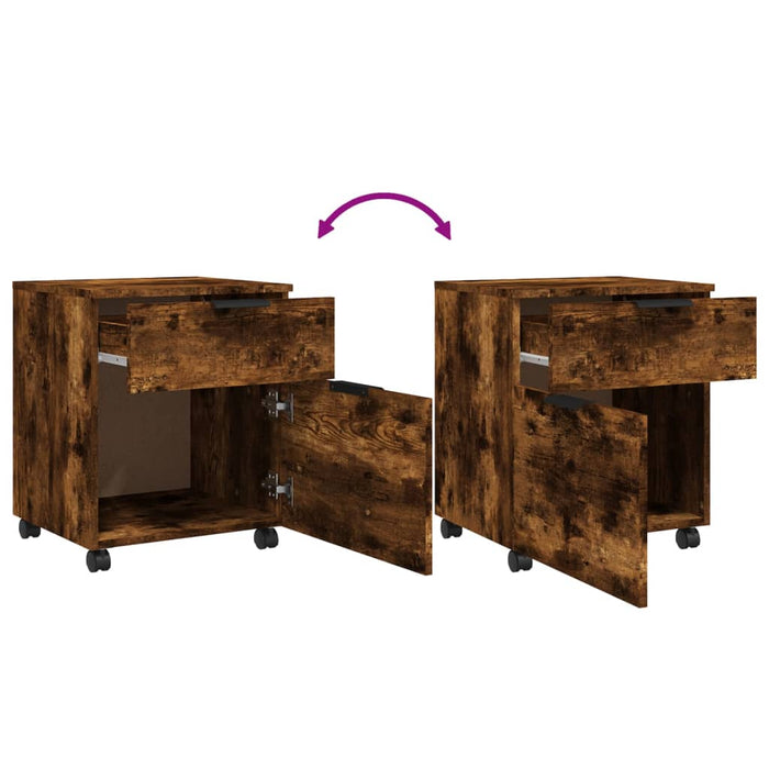 Fișet mobil cu roți, stejar fumuriu, 45x38x54 cm lemn prelucrat - WALTI WALTI