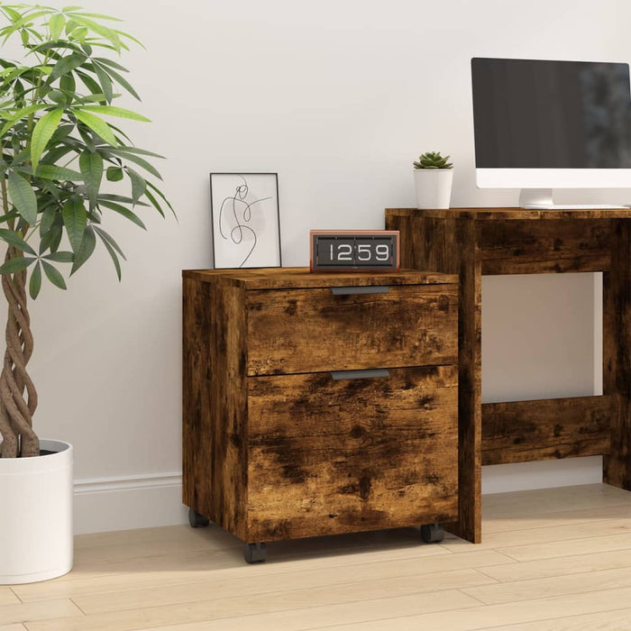 Fișet mobil cu roți, stejar fumuriu, 45x38x54 cm lemn prelucrat - WALTI WALTI