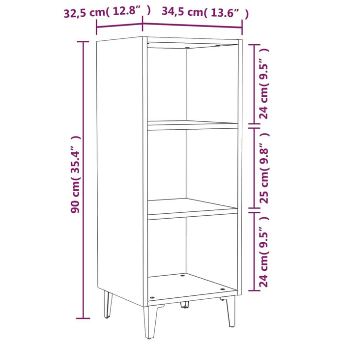 Servantă, gri sonoma, 34,5x32,5x90 cm, lemn compozit - WALTI WALTI