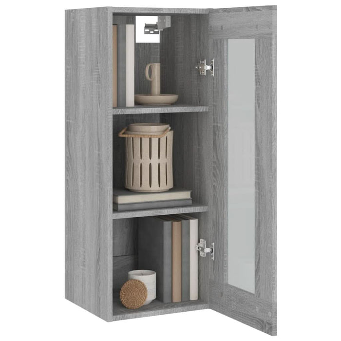 Dulap de perete suspendat, gri sonoma, 34,5x34x90 cm - WALTI WALTI