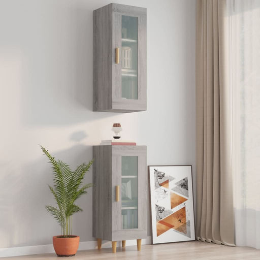 Dulap de perete suspendat, gri sonoma, 34,5x34x90 cm - WALTI WALTI