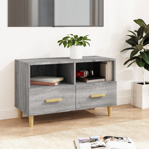 Comodă TV, gri sonoma, 80x36x50 cm, lemn prelucrat - WALTI WALTI