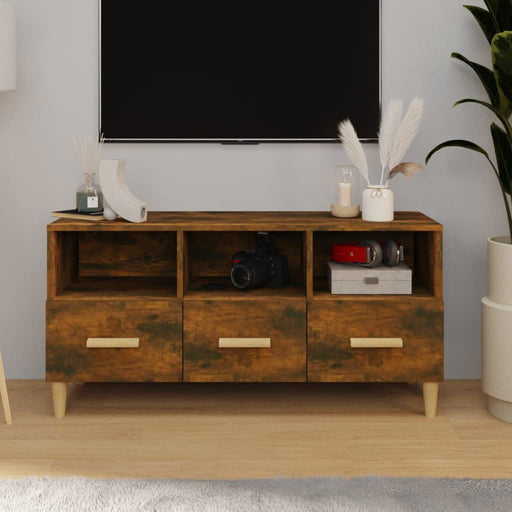 Comodă TV, stejar fumuriu, 102x36x50 cm, lemn compozit - WALTI WALTI