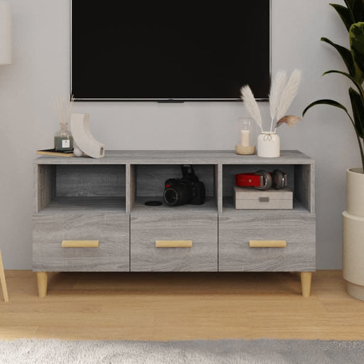 Comodă TV, gri sonoma, 102x36x50 cm, lemn compozit - WALTI WALTI
