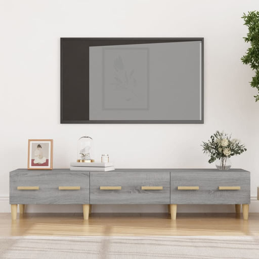 Comodă TV, gri sonoma, 150x34,5x30 cm, lemn compozit - WALTI WALTI