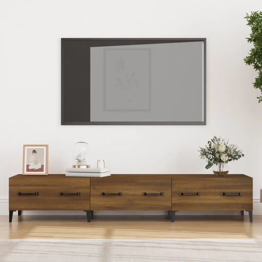 Comodă TV, stejar maro, 150x34,5x30 cm, lemn prelucrat - WALTI WALTI