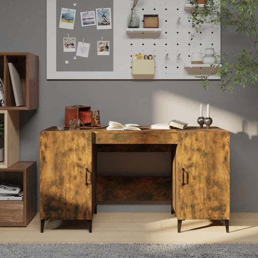 Birou, stejar fumuriu, 140x50x75 cm, lemn compozit - WALTI WALTI