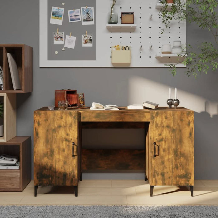 Birou, stejar fumuriu, 140x50x75 cm, lemn compozit - WALTI WALTI