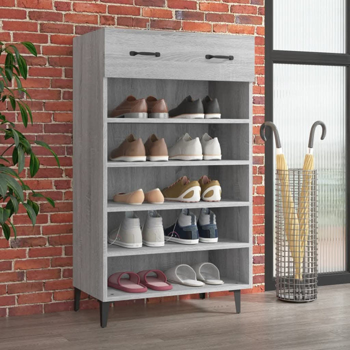 Pantofar, gri sonoma, 60x35x105 cm, lemn compozit - WALTI WALTI