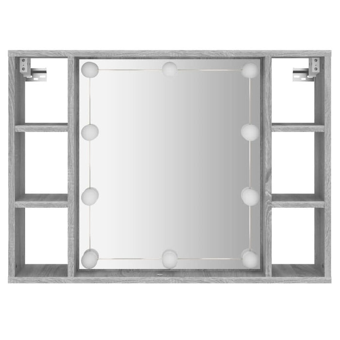 Dulap cu oglindă și LED, gri sonoma, 76x15x55 cm - WALTI WALTI