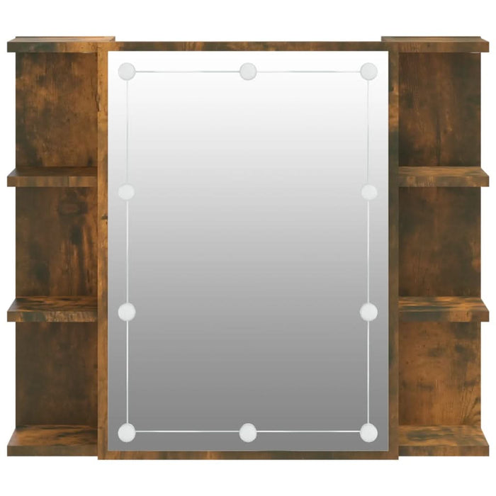Dulap cu oglindă și LED, stejar fumuriu, 70x16,5x60 cm - WALTI WALTI