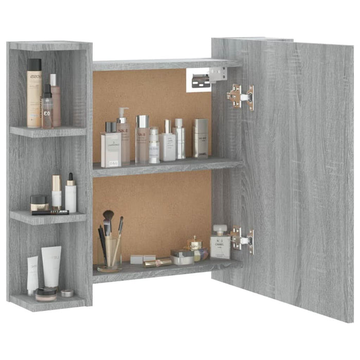 Dulap cu oglindă și LED, gri sonoma, 70x16,5x60 cm - WALTI WALTI