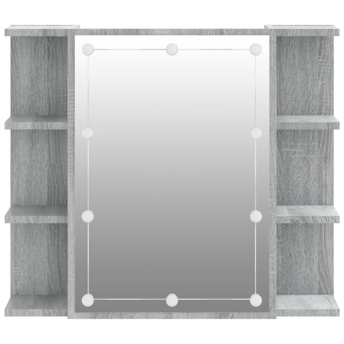 Dulap cu oglindă și LED, gri sonoma, 70x16,5x60 cm - WALTI WALTI