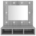 Dulap cu oglindă și LED, gri sonoma, 60x31,5x62 cm - WALTI WALTI