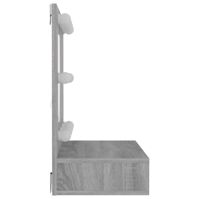 Dulap cu oglindă și LED, gri sonoma, 60x31,5x62 cm - WALTI WALTI