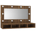 Dulap cu oglindă și LED, stejar maro, 90x31,5x62 cm - WALTI WALTI