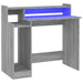 Birou cu lumini LED, gri sonoma, 97x90x45 cm lemn prelucrat - WALTI WALTI