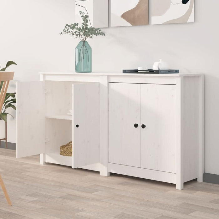 Servante, 2 buc., alb, 70x35x80 cm, lemn masiv de pin - WALTI WALTI