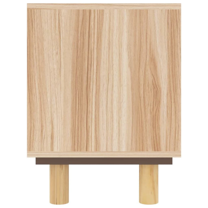Comodă TV, maro, 80x30x40 cm, lemn masiv pin și ratan natural - WALTI WALTI