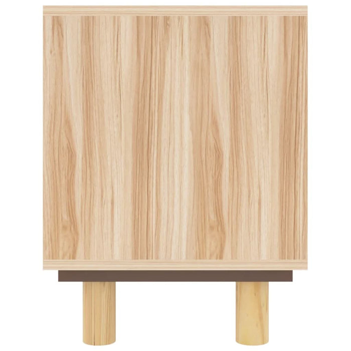 Comodă TV, maro, 105x30x40 cm lemn masiv pin și ratan natural - WALTI WALTI