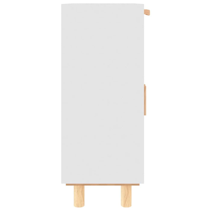 Servantă, alb, 60x30x75 cm, lemn masiv pin și ratan natural - WALTI WALTI