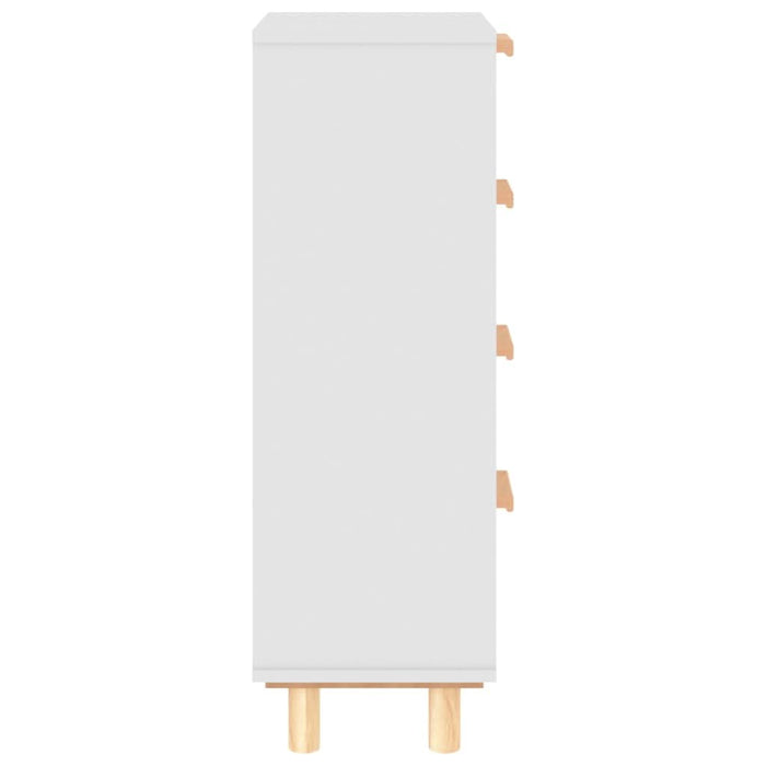 Servantă, alb, 40x30x90 cm, lemn masiv pin și ratan natural - WALTI WALTI