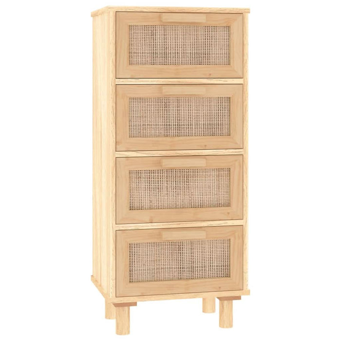 Servantă, maro, 40x30x90 cm, lemn masiv pin și ratan natural - WALTI WALTI