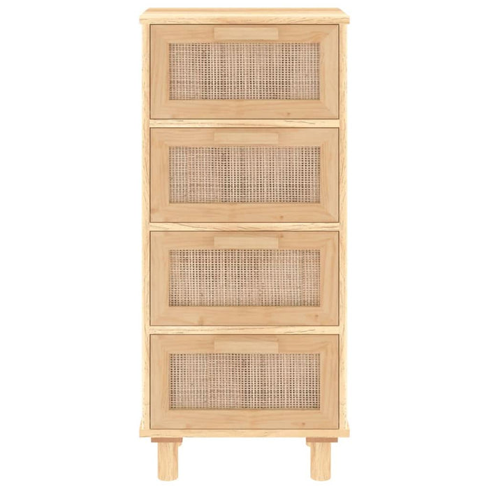 Servantă, maro, 40x30x90 cm, lemn masiv pin și ratan natural - WALTI WALTI
