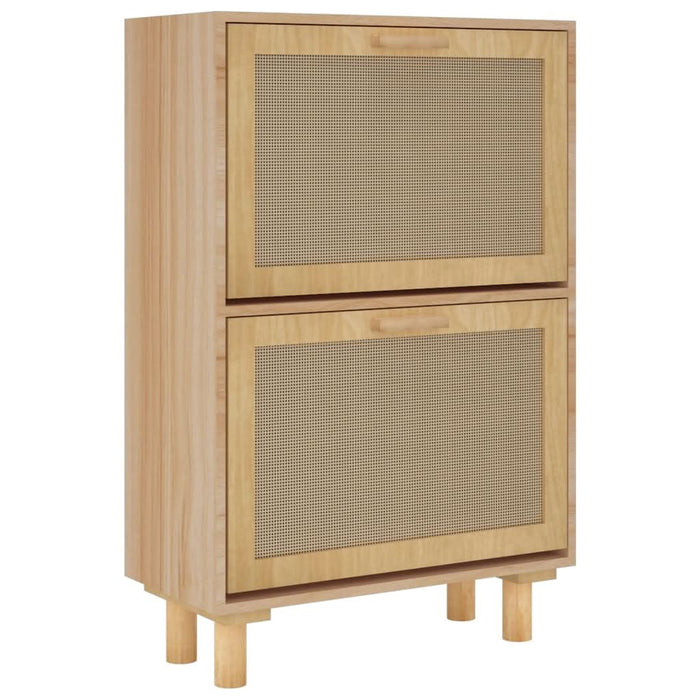 Pantofar, maro, 52x25x80 cm, lemn prelucrat și ratan natural - WALTI WALTI