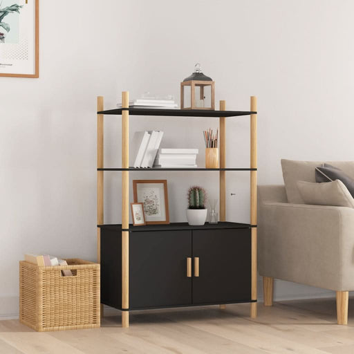 Dulap înalt, negru, 80x40x121 cm, lemn prelucrat - WALTI WALTI