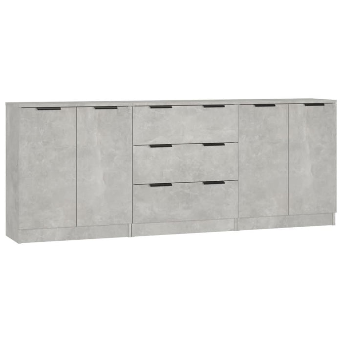 Servante, 3 piese, gri beton, lemn prelucrat - WALTI WALTI