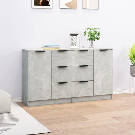 Servante, 2 buc., gri beton, 60x30x70 cm, lemn prelucrat - WALTI WALTI