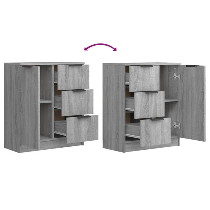 Servante, 2 buc., gri sonoma, 60x30x70 cm, lemn prelucrat - WALTI WALTI