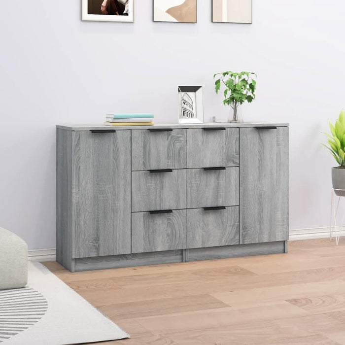Servante, 2 buc., gri sonoma, 60x30x70 cm, lemn prelucrat - WALTI WALTI
