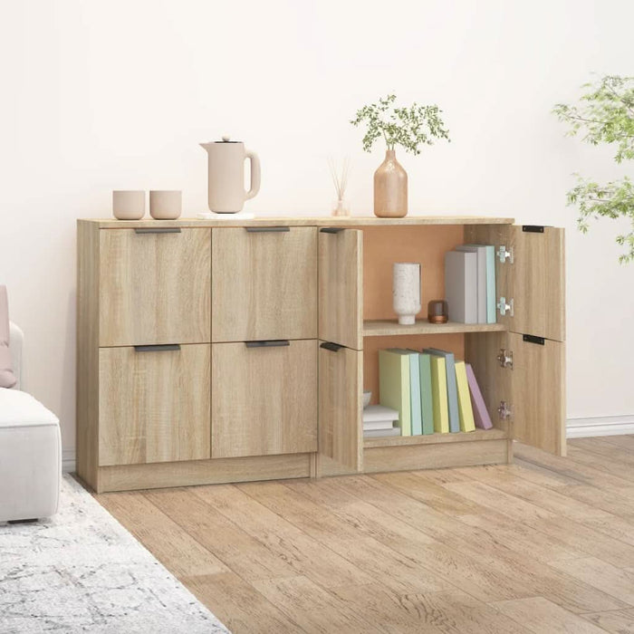 Servante, 2 piese, stejar sonoma, 60x30x70 cm, lemn prelucrat - WALTI WALTI