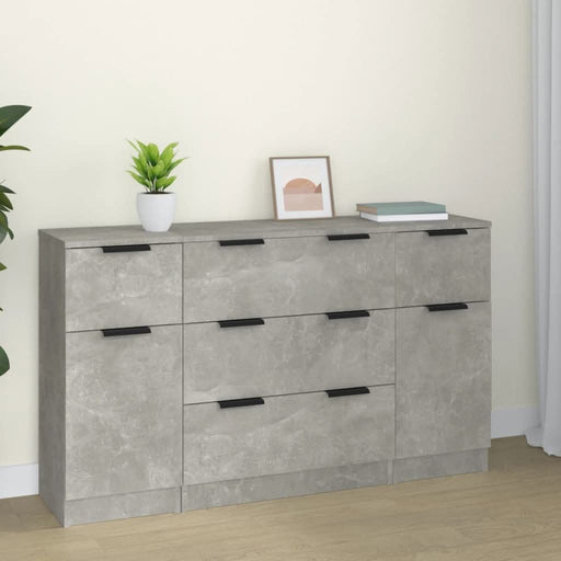 Set servantă, 3 piese, gri beton, lemn prelucrat - WALTI WALTI
