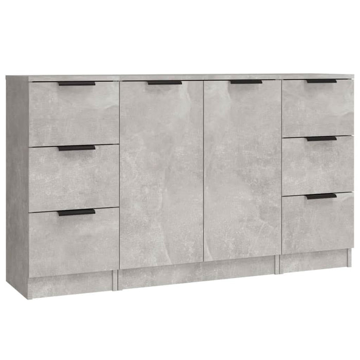 Servante, 3 piese, gri beton, lemn prelucrat - WALTI WALTI
