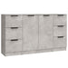Servante, 3 piese, gri beton, lemn prelucrat - WALTI WALTI