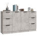 Servante, 3 piese, gri beton, lemn prelucrat - WALTI WALTI