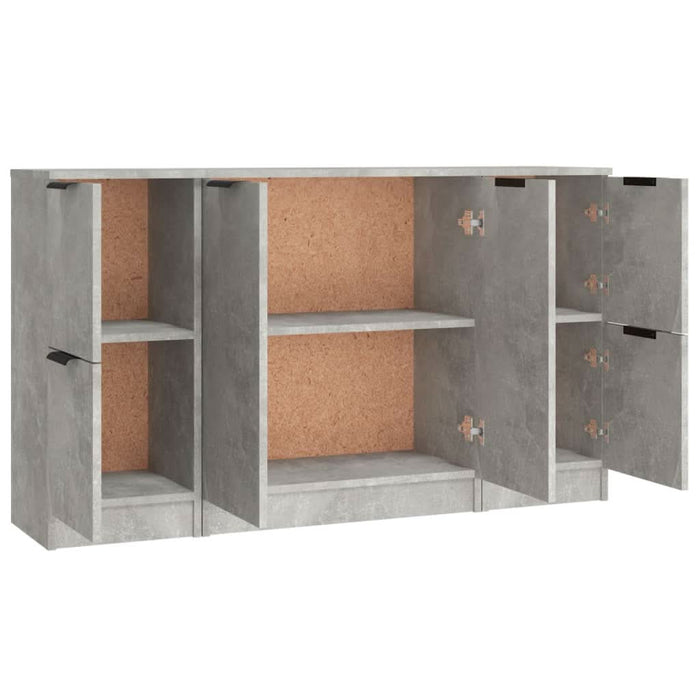 Servante, 3 piese, gri beton, lemn prelucrat - WALTI WALTI