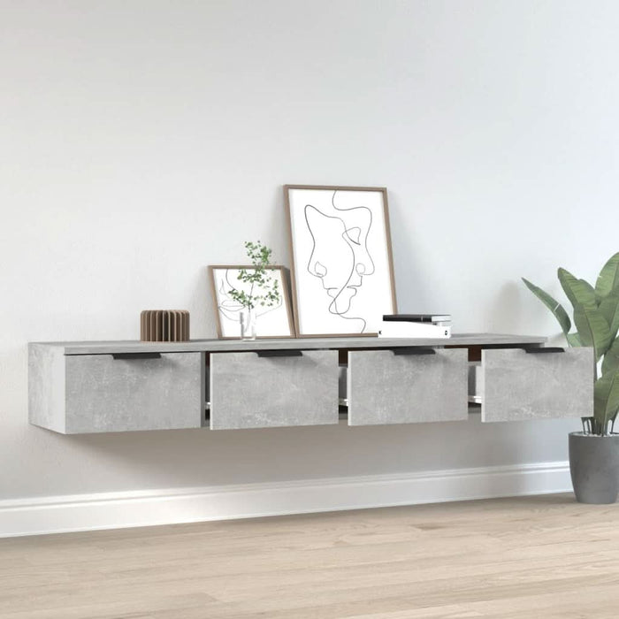 Dulapuri perete, 2 buc., gri beton, 68x30x20 cm, lemn prelucrat - WALTI WALTI